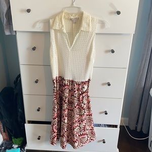 Mid length knit belted dress